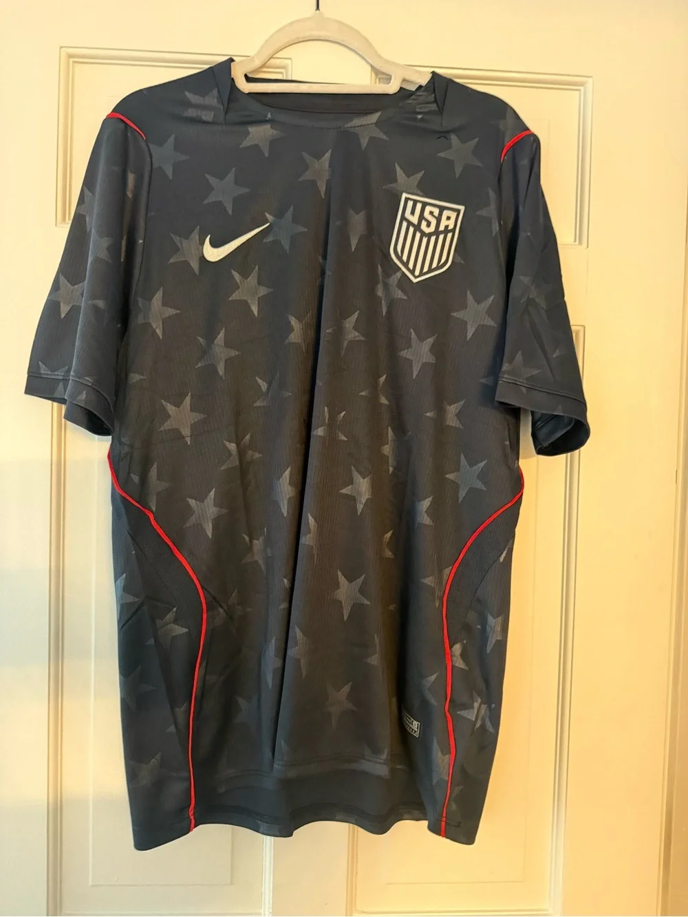 Nike Men's Navy USA Star Soccer Jersey with Red Trim